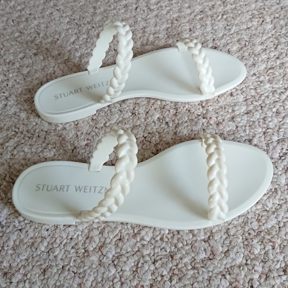 Stuart Weitzman Braida Sawyer Jelly Sandal Cream Sandals size 8 - Picture 1 of 13